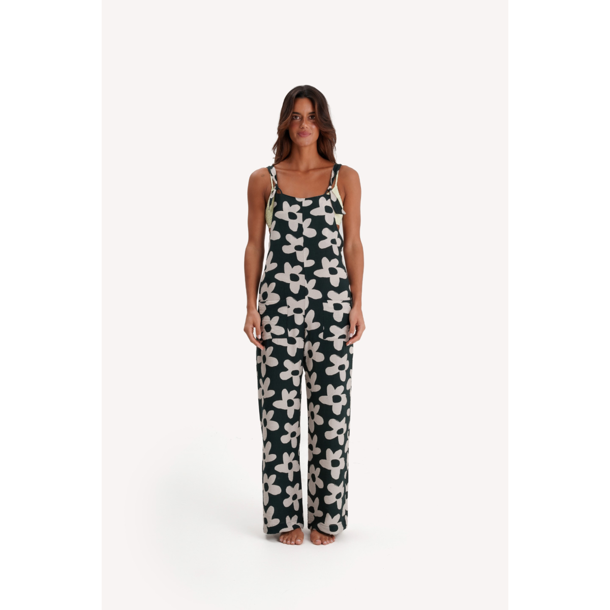 Peak Lapel Crepe Jumpsuit (Melon Yellow)